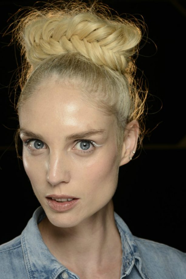 Plaited Crown Buns At Aigner SS15