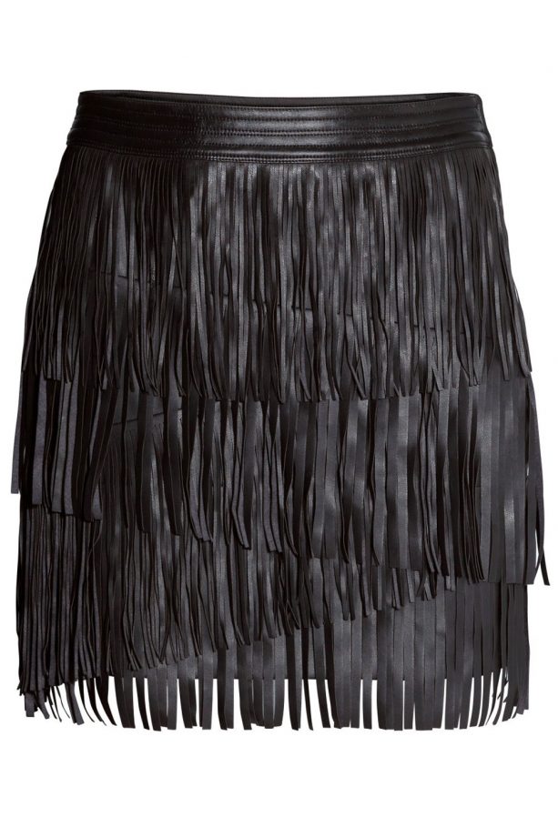 H&M Faux Leather Fringe Skirt, £39.99