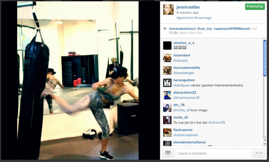 Jessica Alba Keeps Her Body Trim And Toned By Kick Boxing At The Gym