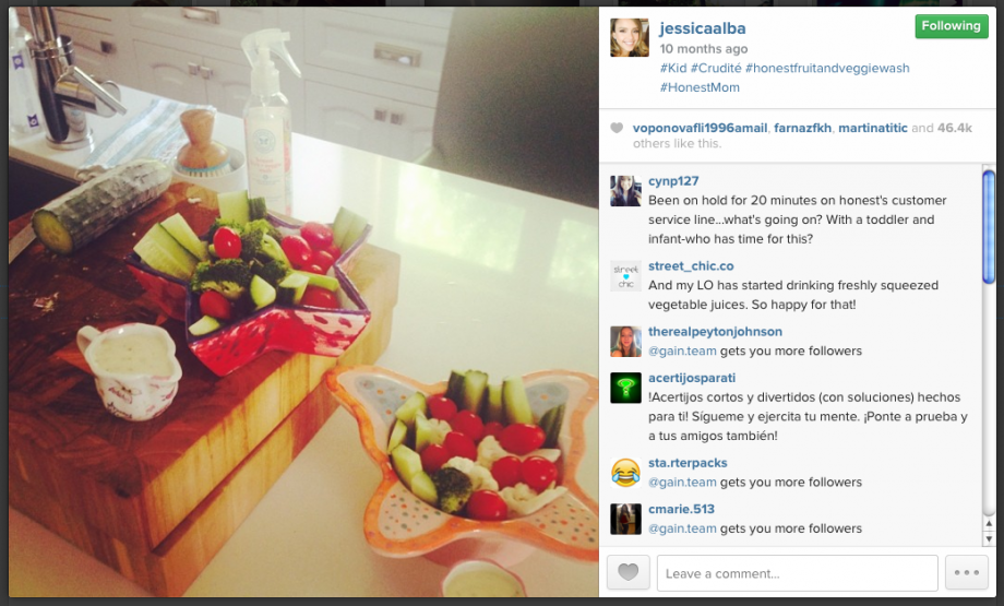 Jessic Alba Swears By Her Daily Healthy Snacks As Shown Here With These Delicious Looking Crudités