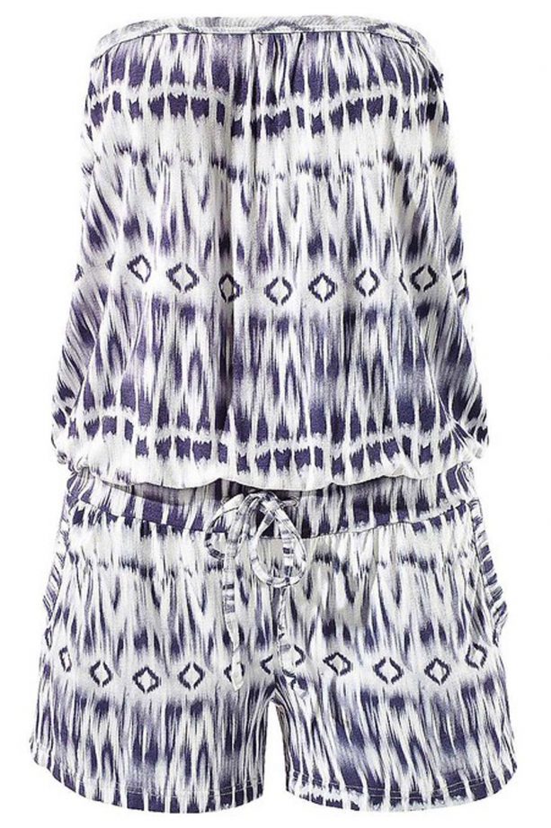 Swimwear365.co.uk Buffalo London Blue Print Bandeau Playsuit, £35