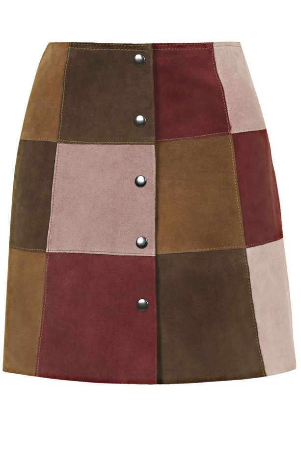 Topshop Suede Patchwork Skirt, £85