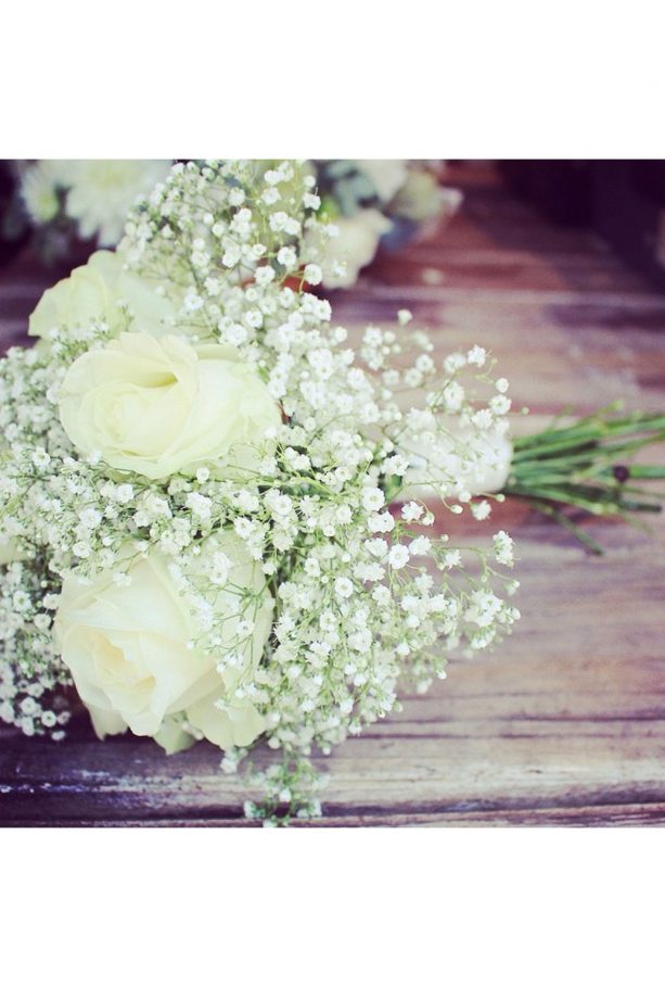 Delicately Classic Arrangement With Gypsophila And Roses