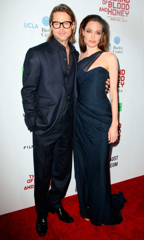 Angelina Jolie Does Asymmetric Elegance So Well As She's Joined By Brad Pitt For The LA Premiere Of In The Land Of Blood And Honey, December 2011