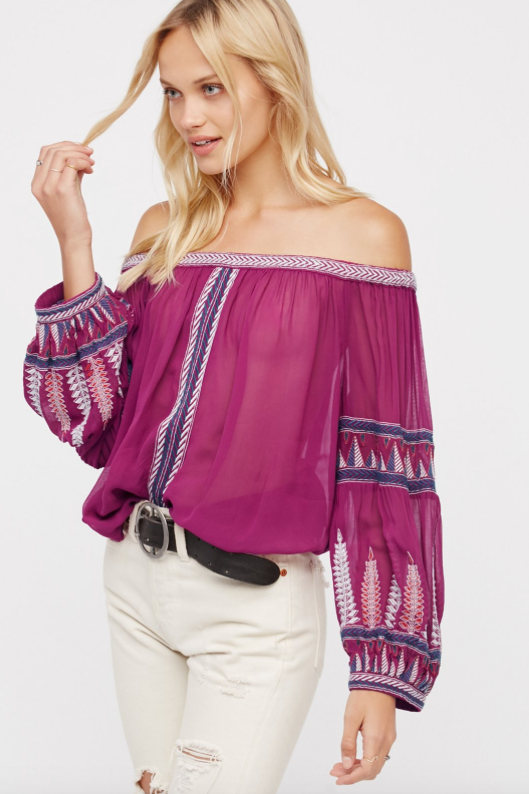 Free People Embroidered Peasant Top, £108