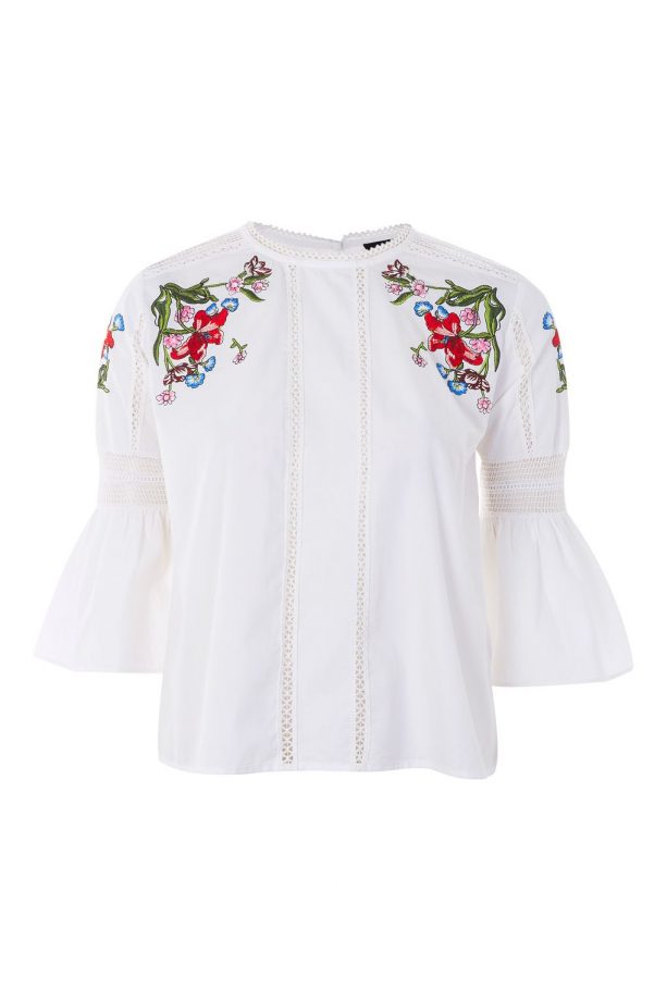 Topshop Embroidered Peasant Top, £36