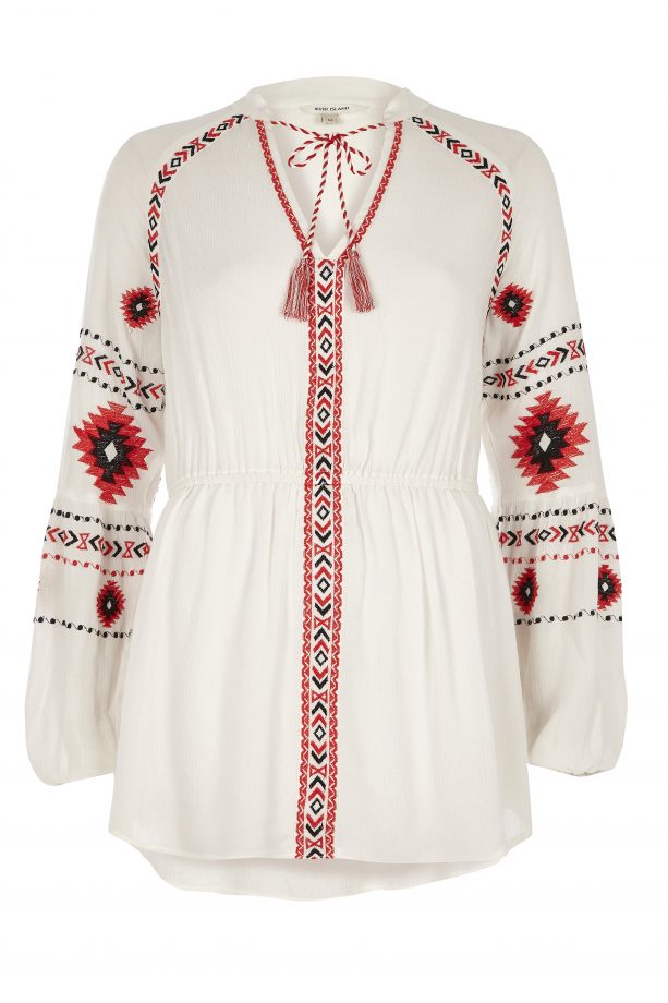 River Island Embroidered Peasant Top, £35