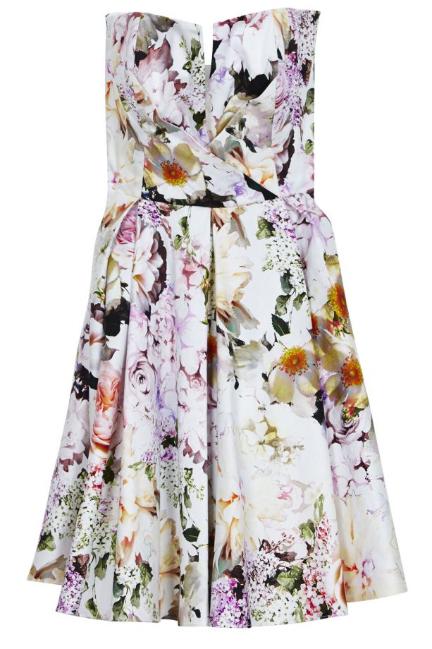 Asos Wedding Notch Bandeau Floral Mini Dress, £60