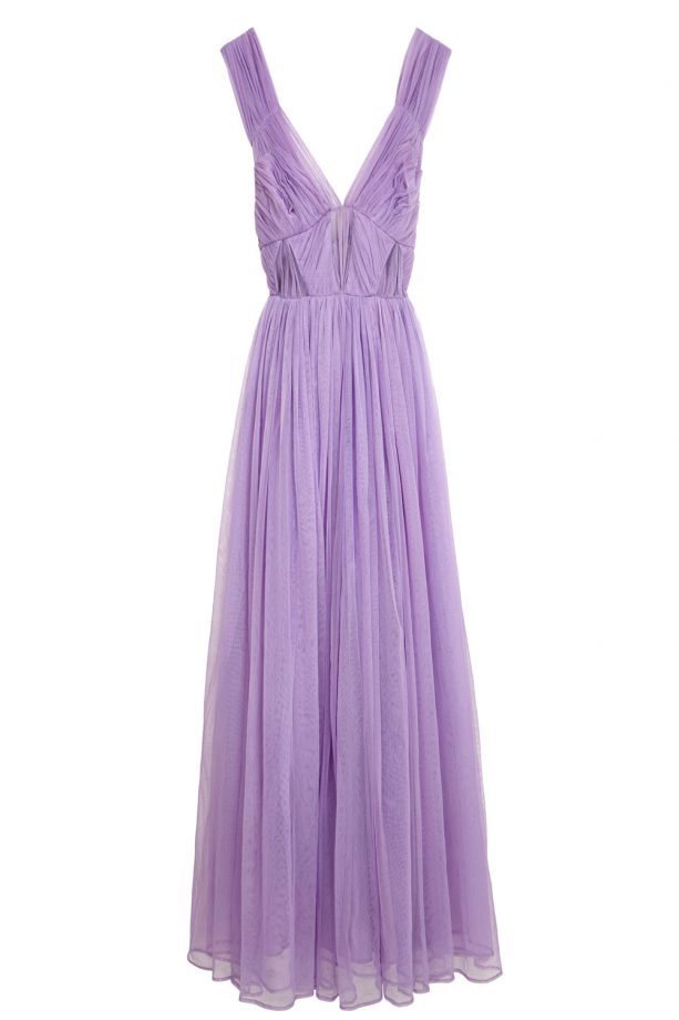 Asos Wedding Ruched Mesh Panel Maxi, £95