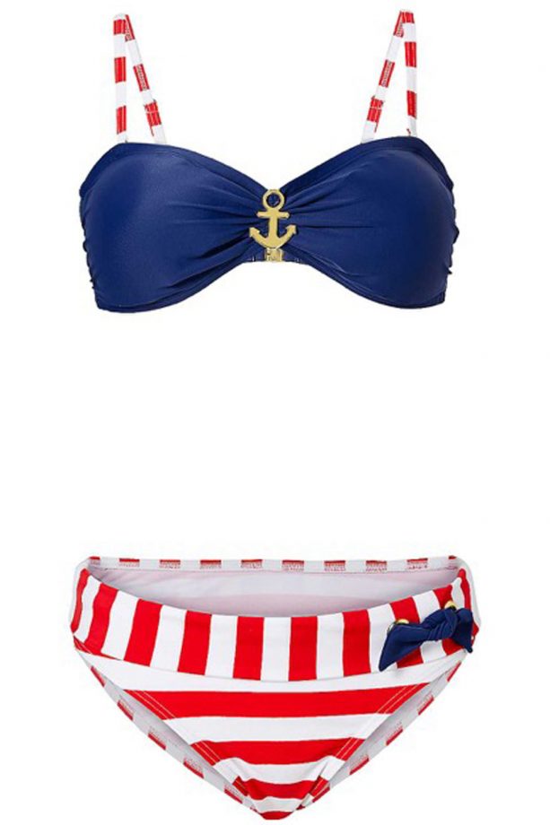 Swimwear 365 Body Flirt Blue Nautical Bandeau Bikini, £24.99