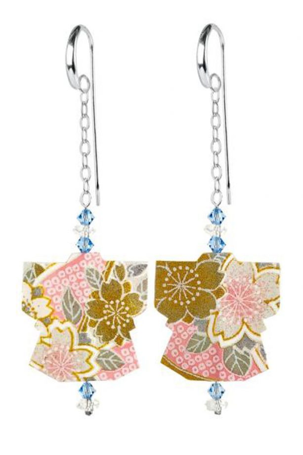 Pink Gold Origami Earrings, £51