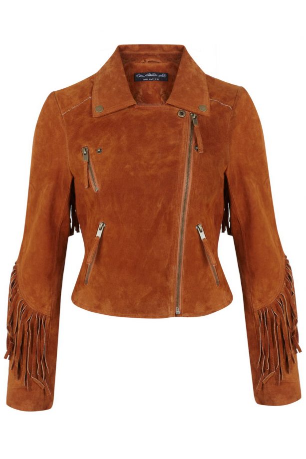 Miss Selfridge Tan Fringed Suede Jacket, £120
