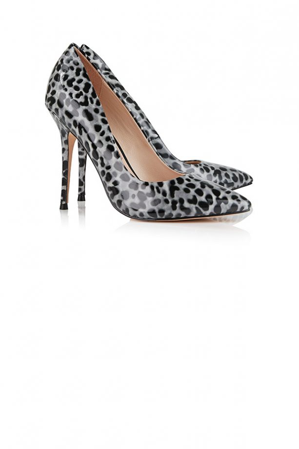 Lucy Choi London Aster Leopard Court Shoes – Grey, £195