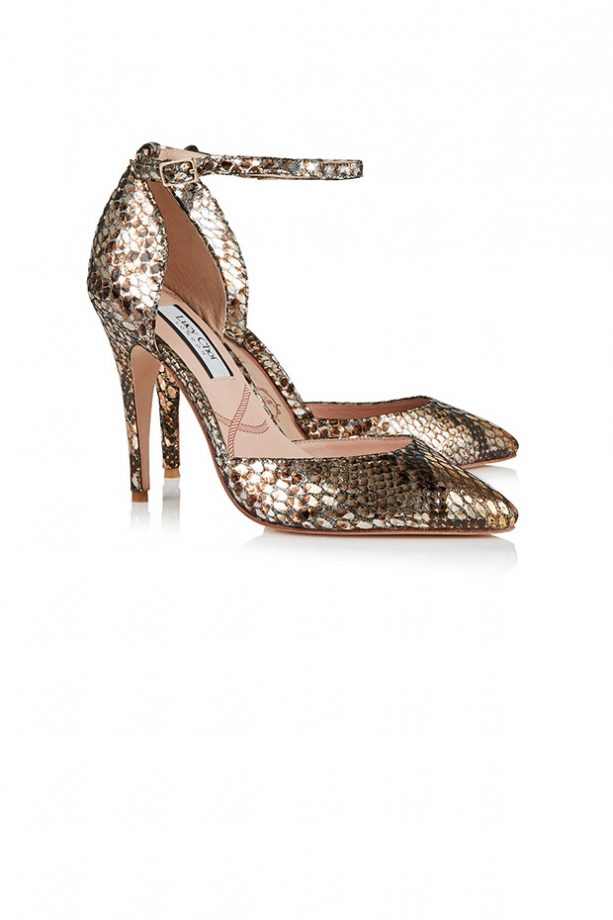 Lucy Choi London Islington Snake Print Court Shoes – Bronze, £195