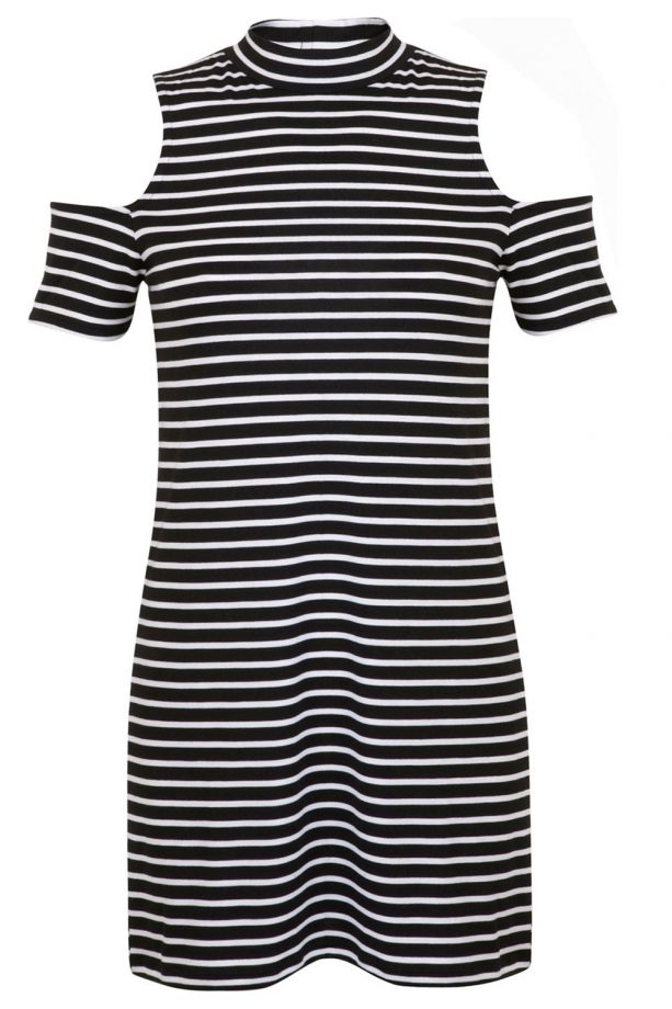 Miss Selfridge Stripe Cold Shoulder Tunic, £25