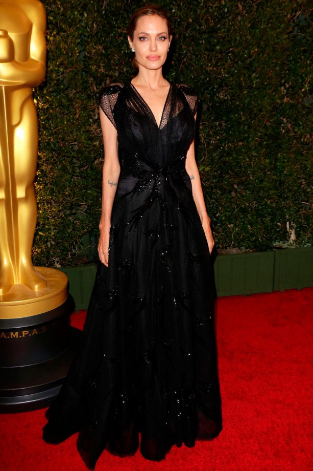 Angelina Jolie Oozes Glamour In This Embellished Atelier Versace Dress At An Awards Ceremony In LA, 2013