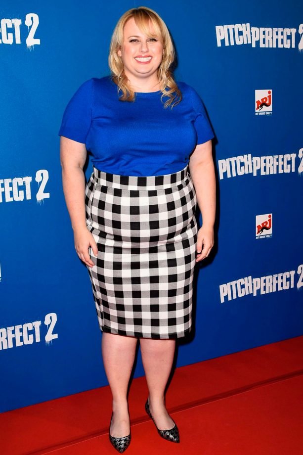 Rebel Wilson Rocks The Gingham Trend At The Paris Premiere Of 'Pitch Perfect 2', 2015