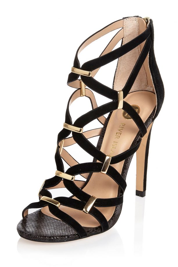 River Island Caged Gold Trim Sandals, £65