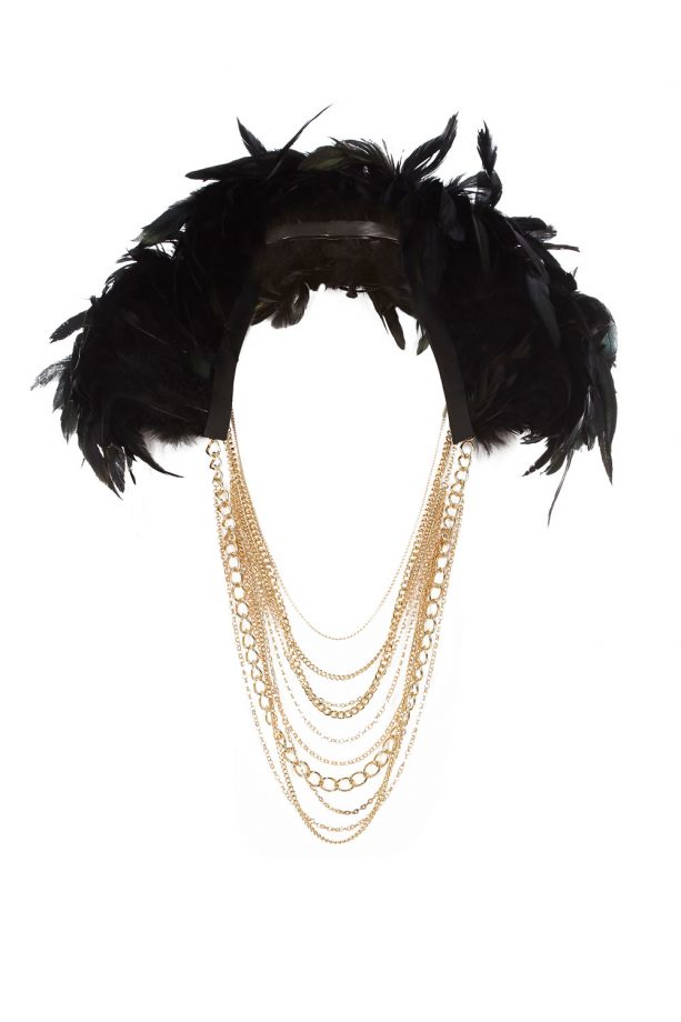 River Island Black Drape Feather Chain Neckace, £60