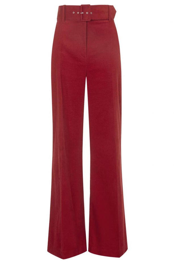 Topshop Archive red high-waist flares, £65
