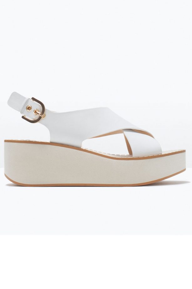 Zara Crossover Leather Wedges, £49.99