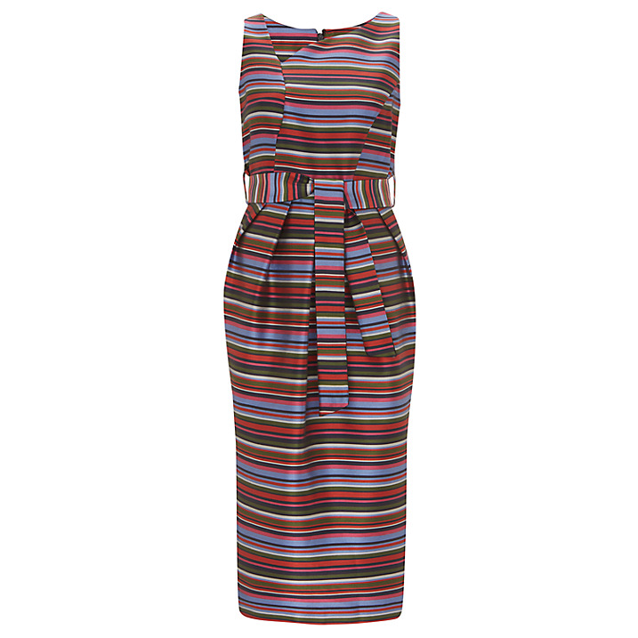 Finery Lennox Sculpted Microstripe Tulip Dress, £139