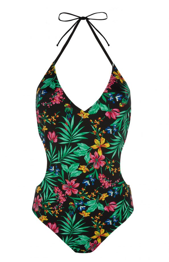 Black Tropical Cut Out Swimsuit £10