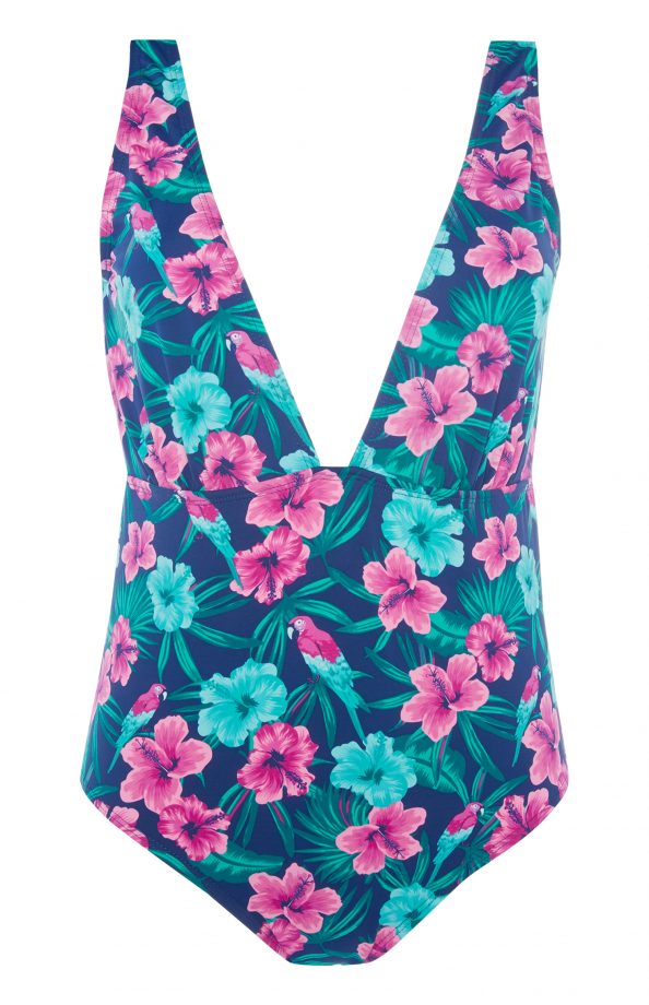 Bright Floral Cut Front Swimsuit £8