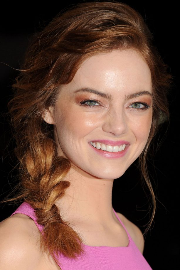 Festival Hairstyle: Emma Stone Is The Queen Of The Side Plait, 2014