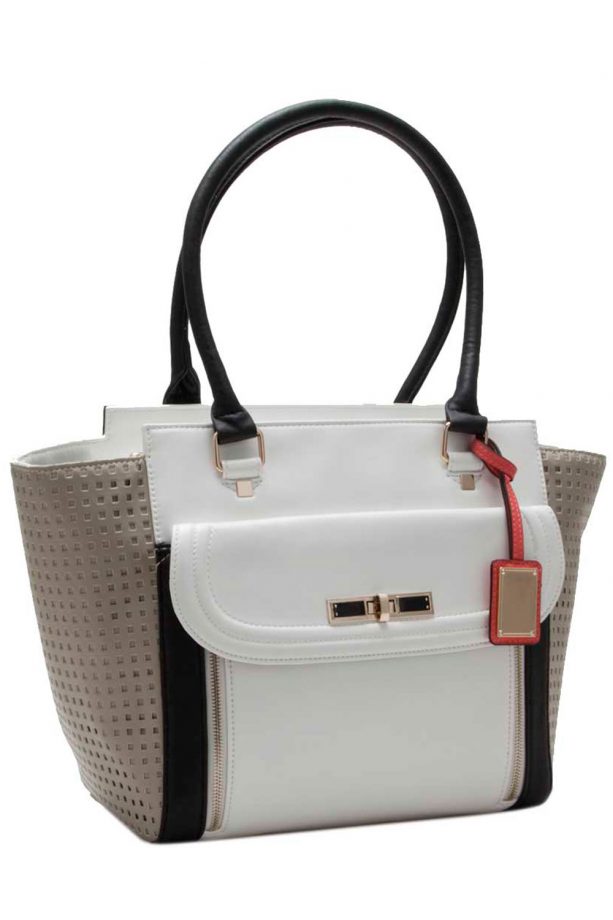Matalan Cutwork Edge Block Colour Tote, £22