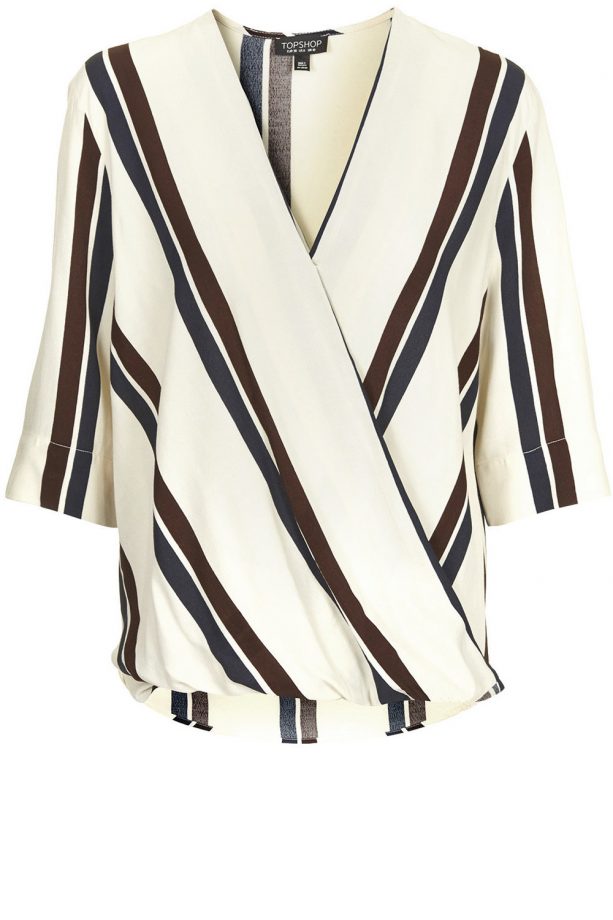 Topshop Striped Drape Front Blouse, £38