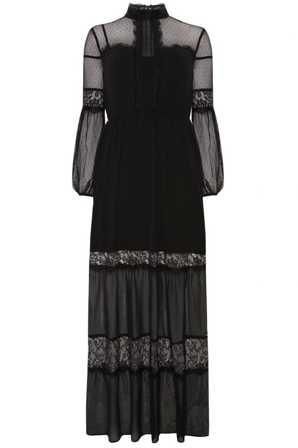 Primark AW15 Black Sheer Lace Long Dress