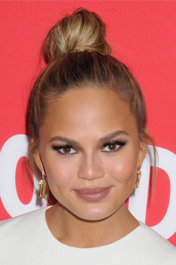 Chrissy Teigen With A Sleek Topknot At Target Wonderland, 2015
