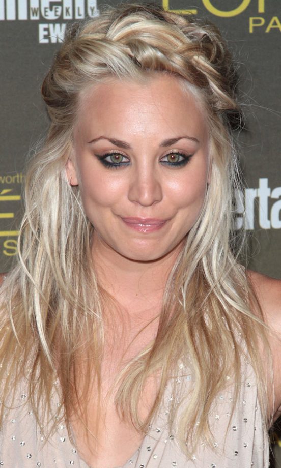 Festival Hairstyle: Kaley Cuoco's Braided Half-Up, Half-Down Look, 2012