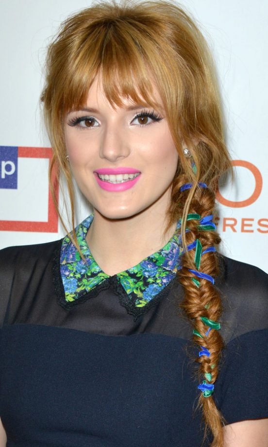 Festival Hairstyle: Bella Thorne Updates Her Plait With Bright Ribbon, 2013