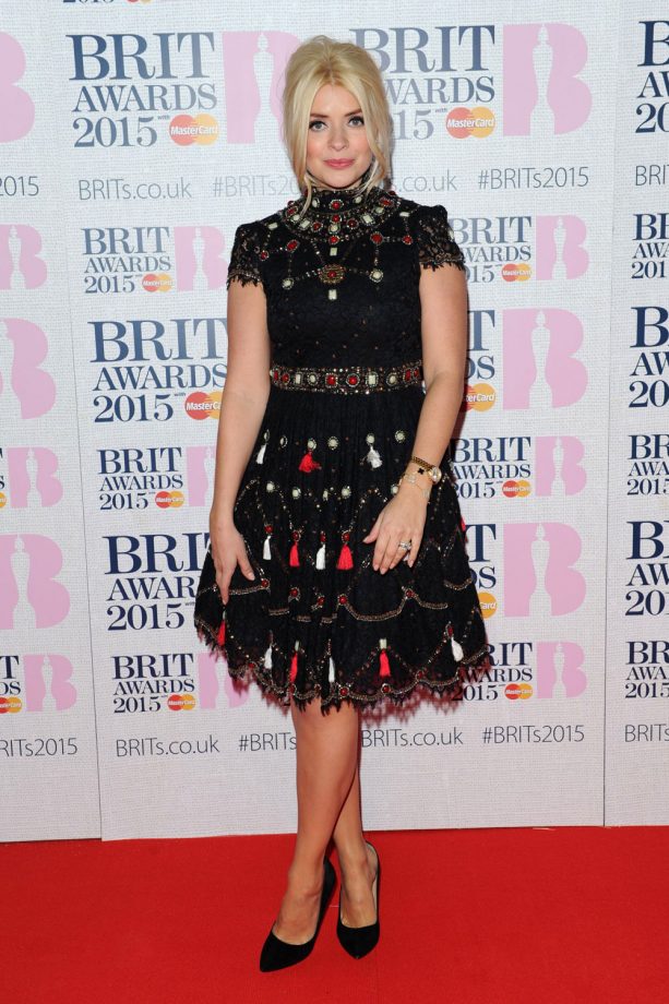 Holly Wearing Alice+Olivia At The Brit Awards, 2015
