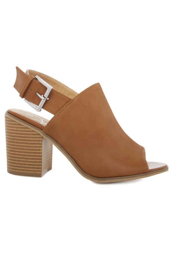 Primark AW15 Tan Block Heel Peep Toe Bootie