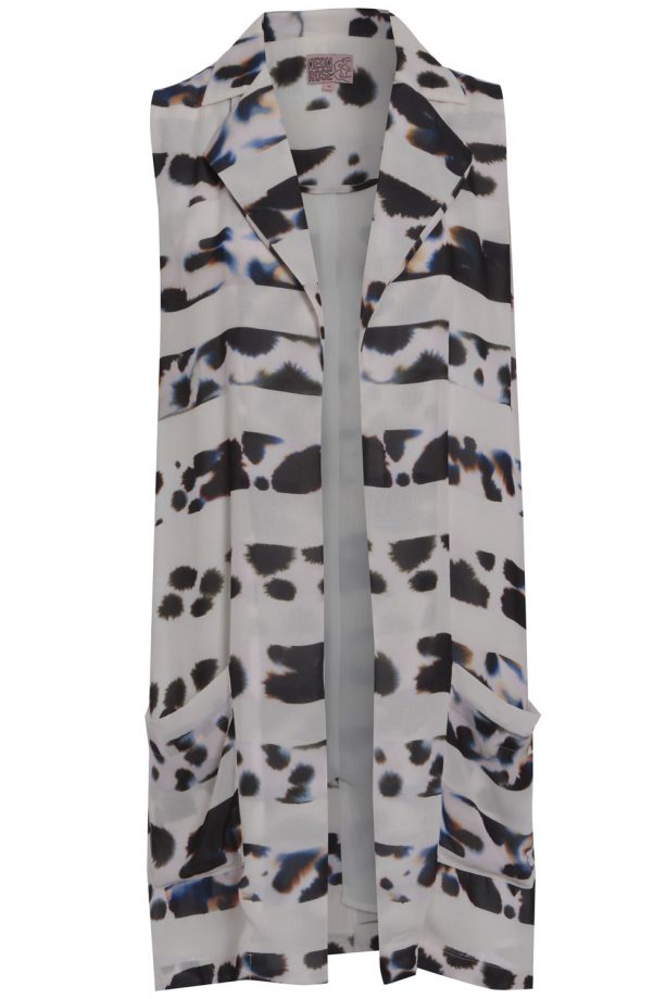 Neon Rose Zebra Sleeveless Blazer, £38
