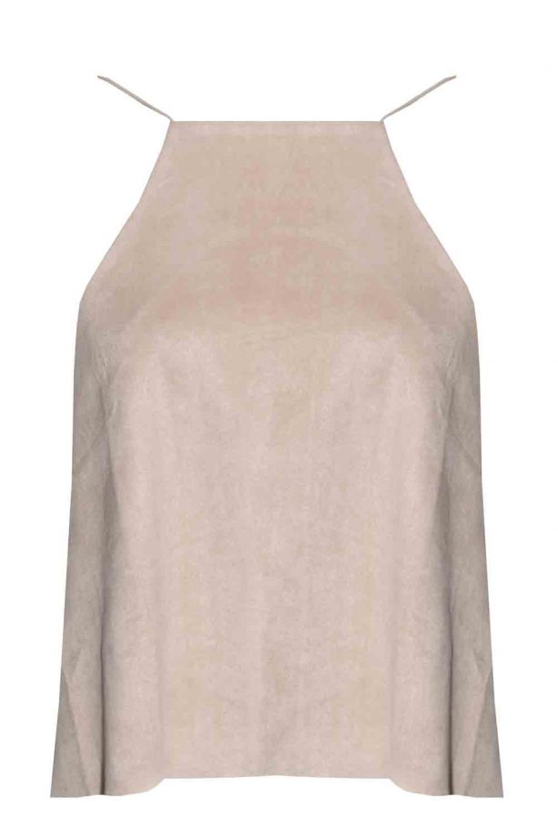 Beige Suede Open Back Top, £29