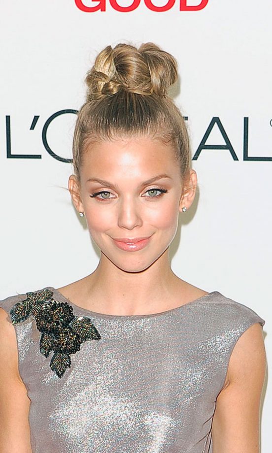 AnnaLynne McCord Accentuates Her Famous Cheekbones With A Braided Topknot Hairstyle, 2010