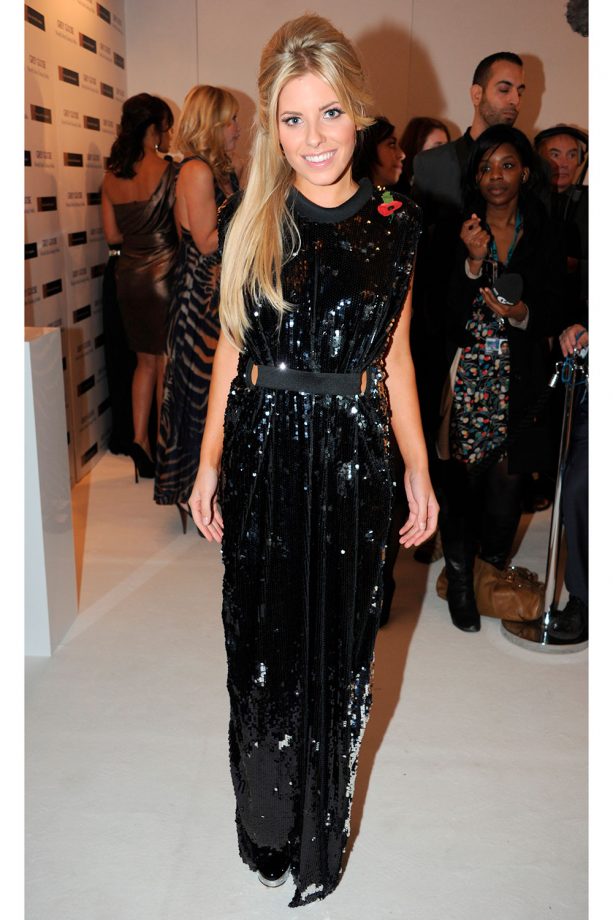Mollie King Dazzles In A Black Sequinned Dress At A Charity Winter Ball In London, 2010