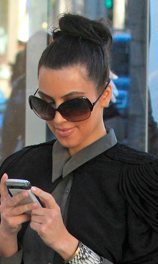 Kim Kardashian Rocks The Topknot Hairstyle With A Simple Off Duty Look, 2010