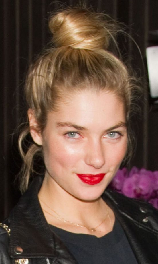 Jessica Hart Keeps It Simple With A Top Knot, 2011