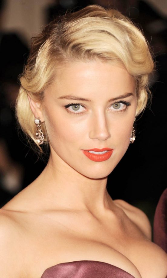 Amber Heard's Vintage Updo Hairstyle, 2012