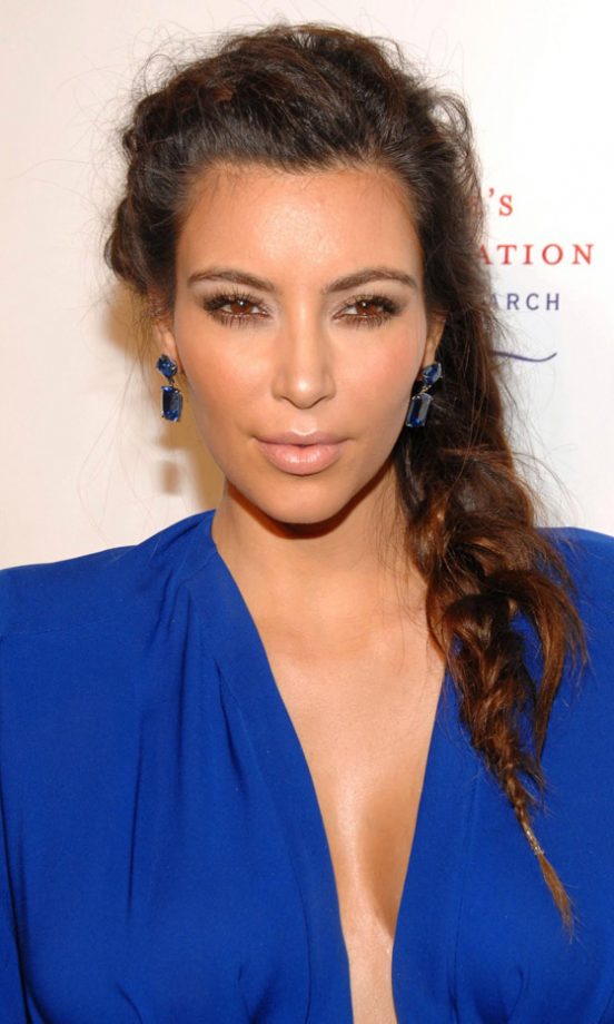 Kim Kardashian's Stylish Plait Hairstyle, 2012
