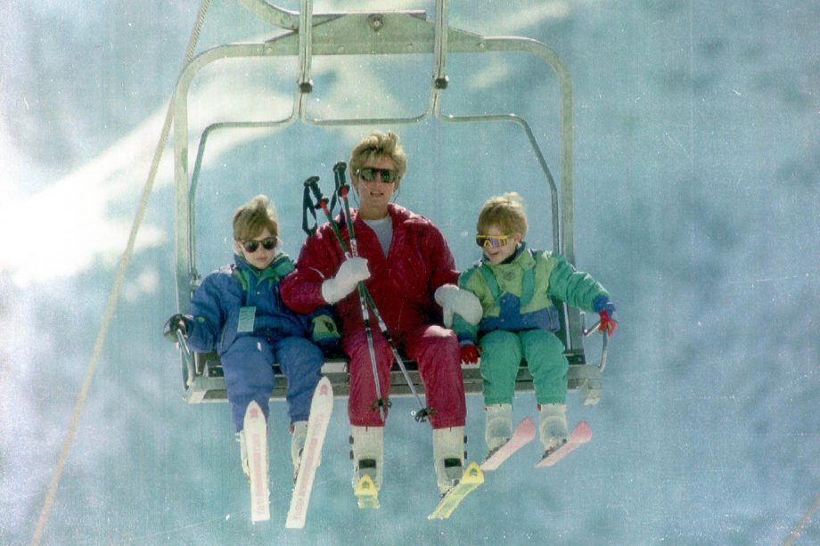 Princess Diana Takes Prince Harry And Prince William Skiing In Austria, 1991