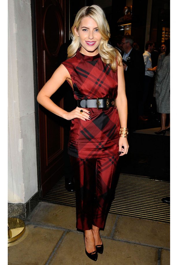 Mollie King Rocks The Tartan Look At A Gucci VIP Party And Dinner In London, 2013