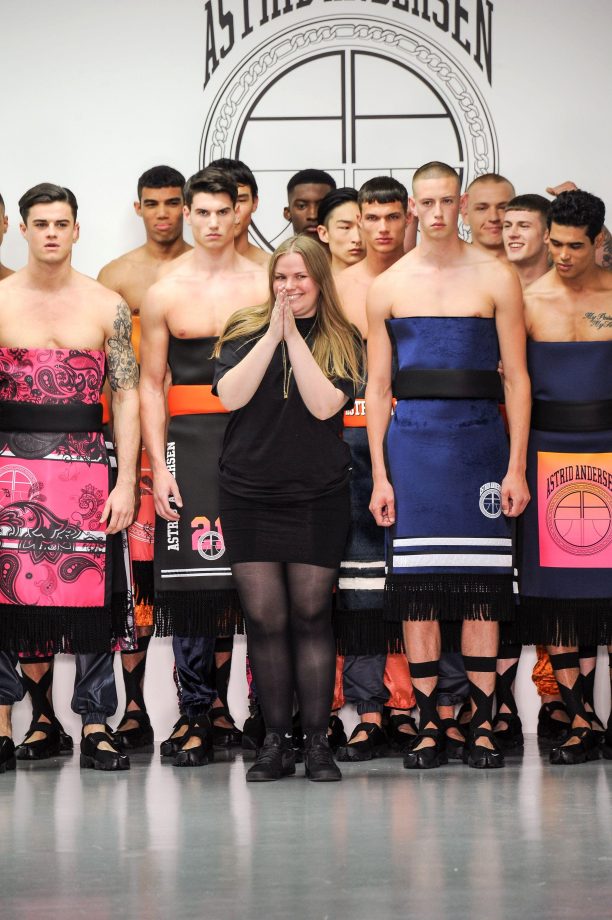 Designer Astrid Andersen On Stage With Her SS16 Collection.