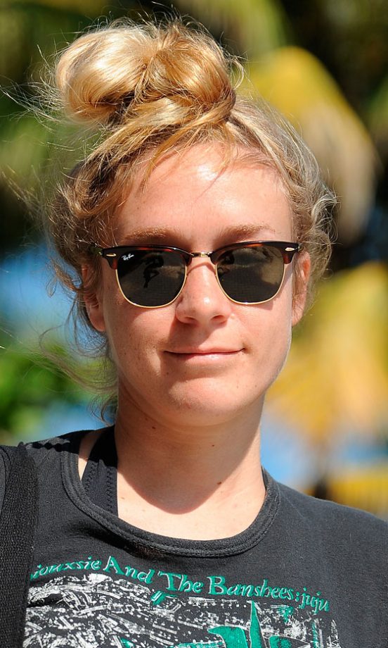 Chloe Sevigny Hits The Beach With A Casual Cool Topknot Hairstyle, 2009