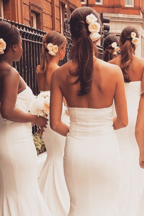 Rochelle Humes Wears A Fluted White Pia Michi Dress To Her BFF's Wedding, 2015